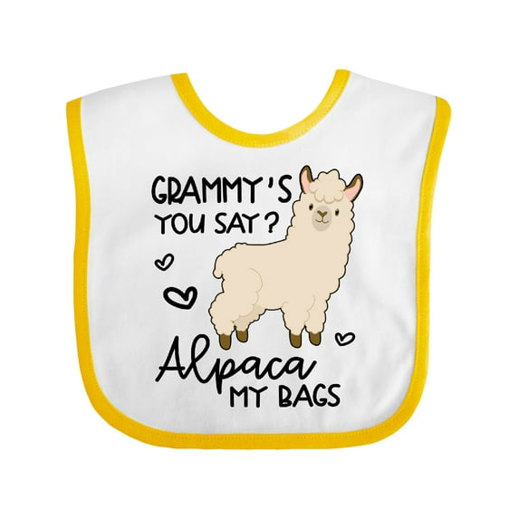 Inktastic Grammy's You Say Alpaca My Bags Boys or Girls Baby Bib