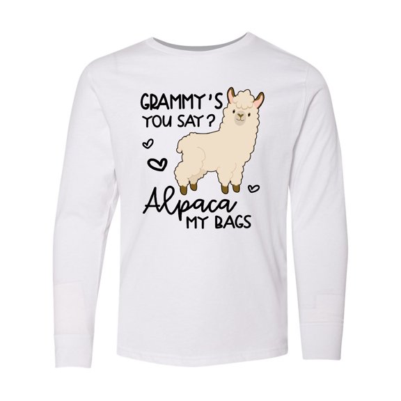 Inktastic Grammy's You Say Alpaca My Bags Long Sleeve Youth T-Shirt