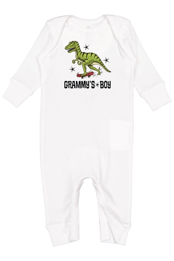Grammys Boy Grandson Dinosaur Baby Romper Coveralls