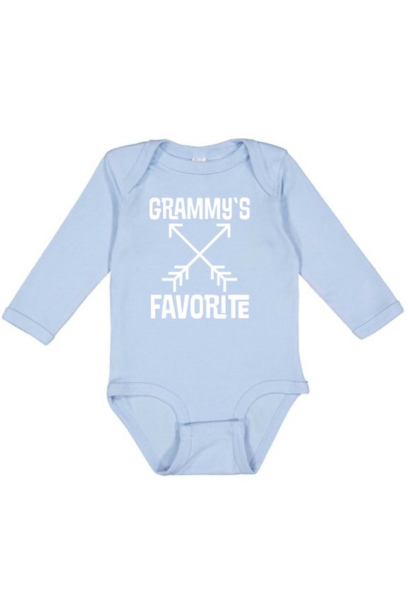 Grammys Favorite Grandson Childs Boys or Girls Long Sleeve Baby Bodysuit