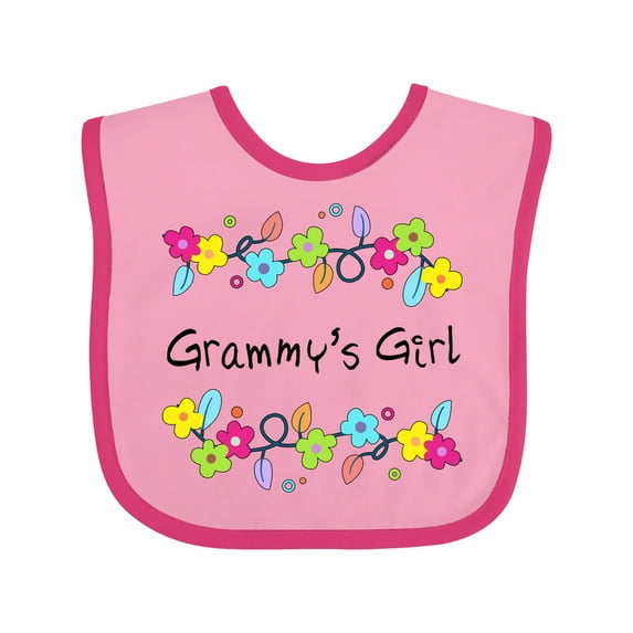 Inktastic Grammys Girl Bright Flowers Girls Baby Bib