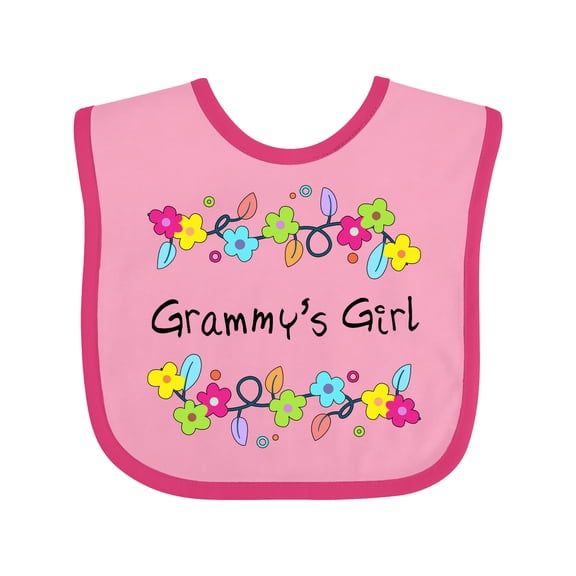 Inktastic Grammys Girl Bright Flowers Girls Baby Bib