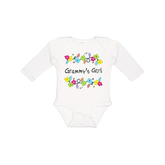 Inktastic Grammys Girl Bright Flowers Girls Long Sleeve Baby Bodysuit