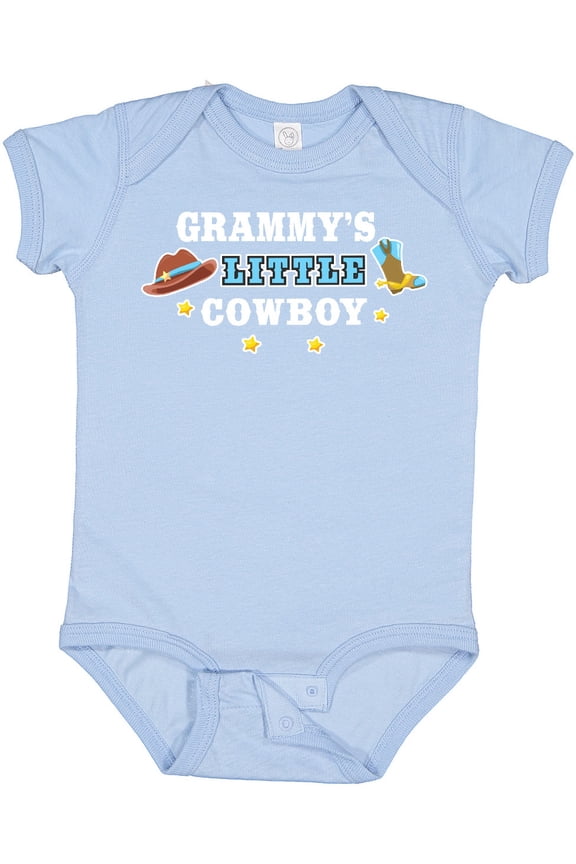 Grammys Little Cowboy with Cowboy Hat and Boots Boys Baby Bodysuit