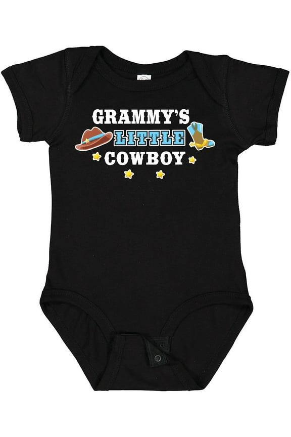Grammys Little Cowboy with Cowboy Hat and Boots Boys Baby Bodysuit