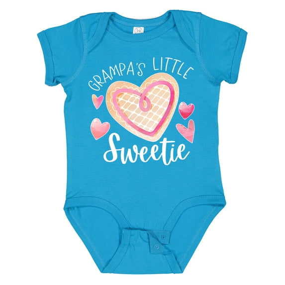 Inktastic Grampa's Little Sweetie with Pink Heart Cookie Boys or Girls Baby Bodysuit