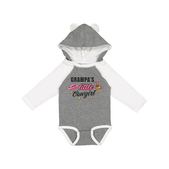 Inktastic Grampas Little Cowgirl with Cowgirl Hat and Boots Girls Long Sleeve Baby Bodysuit