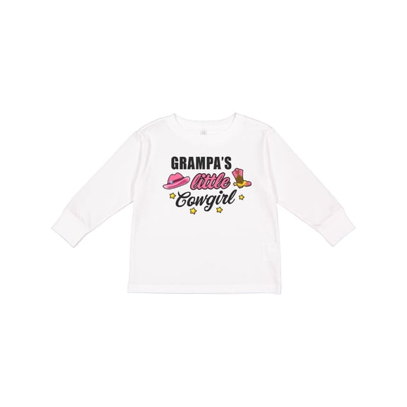 Inktastic Grampas Little Cowgirl with Cowgirl Hat and Boots Girls Long Sleeve Toddler T-Shirt