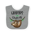 thumbnail image 1 of Inktastic Gramps Loves Me Cute Sloth and Baby Boys or Girls Baby Bib, 1 of 4