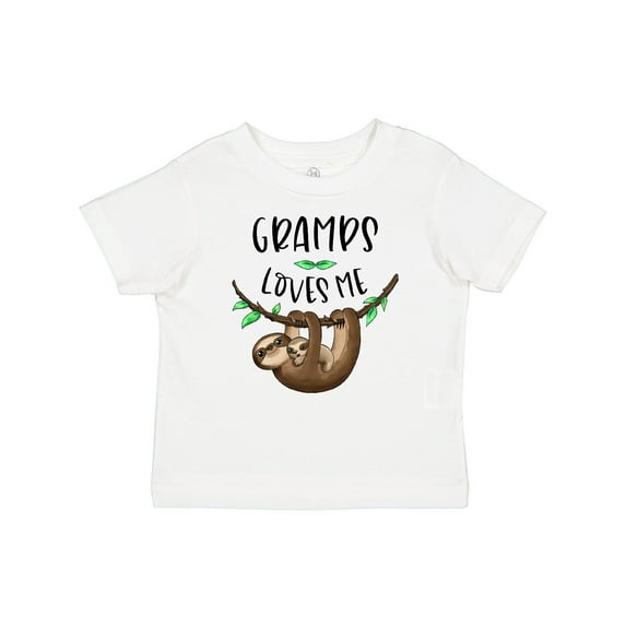 Inktastic Gramps Loves Me Cute Sloth and Baby Boys or Girls Baby T-Shirt