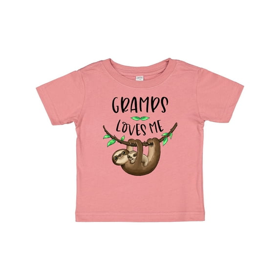 Inktastic Gramps Loves Me Cute Sloth and Baby Boys or Girls Baby T-Shirt