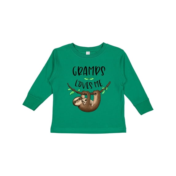 Inktastic Gramps Loves Me Cute Sloth and Baby Boys or Girls Long Sleeve Toddler T-Shirt