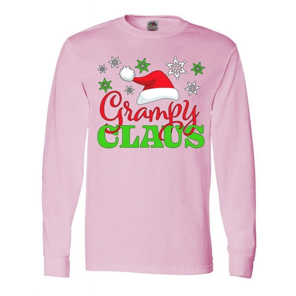 Inktastic Grampy Claus with Christmas Santa Hat and Snowflakes Long Sleeve T-Shirt