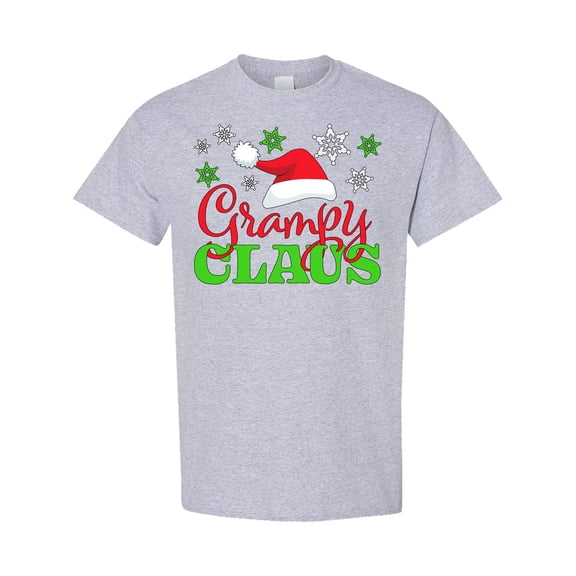 Inktastic Grampy Claus with Christmas Santa Hat and Snowflakes T-Shirt