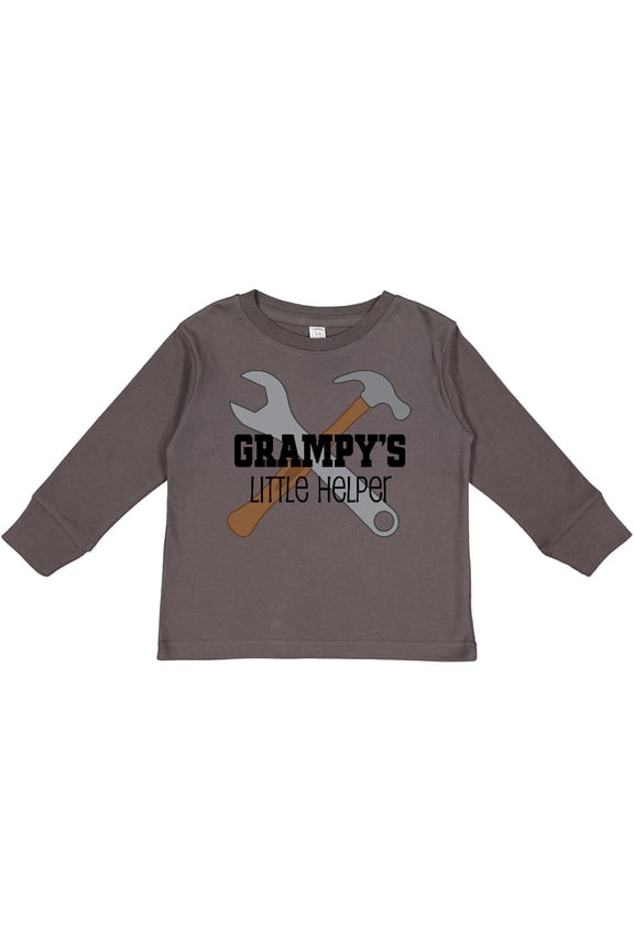 Grampy Grandpa's Little Helper Boys Long Sleeve Toddler T-Shirt