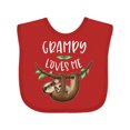 thumbnail image 1 of Inktastic Grampy Loves Me Cute Sloth and Baby Boys or Girls Baby Bib, 1 of 4