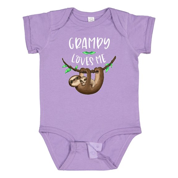Inktastic Grampy Loves Me Cute Sloth and Baby Boys or Girls Baby Bodysuit