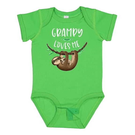 Inktastic Grampy Loves Me Cute Sloth and Baby Boys or Girls Baby Bodysuit