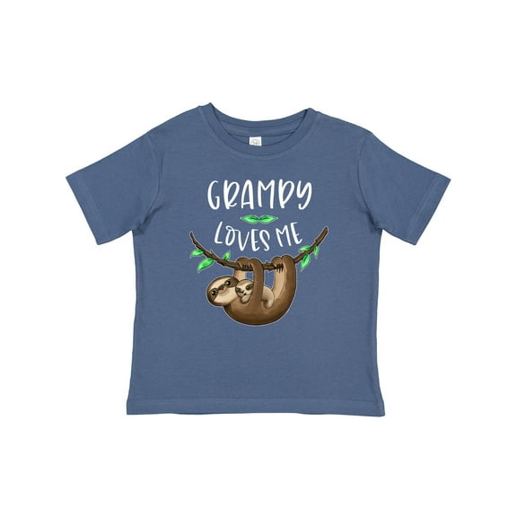 Inktastic Grampy Loves Me Cute Sloth and Baby Boys or Girls Baby T-Shirt