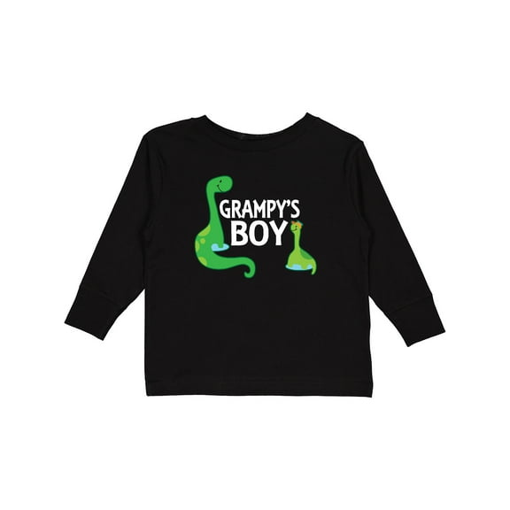 Inktastic Grampy's Boy Grandson Dinosaur Boys Long Sleeve Toddler T-Shirt