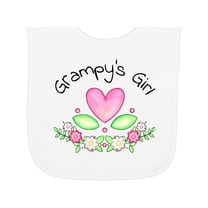 Inktastic Grampy's Girl Heart Flowers Baby Terry Cloth Bib