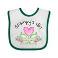 thumbnail image 1 of Inktastic Grampy's Girl Heart Flowers Girls Baby Bib, 1 of 4
