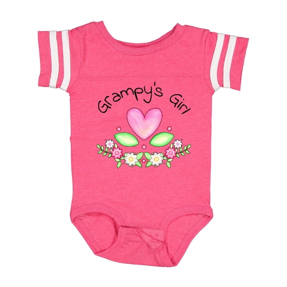 Inktastic Grampy's Girl Heart Flowers Girls Baby Bodysuit