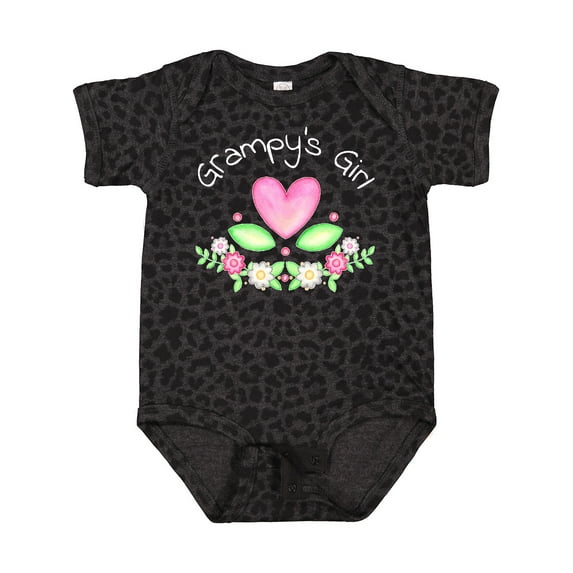 Inktastic Grampy's Girl Heart Flowers Girls Baby Bodysuit