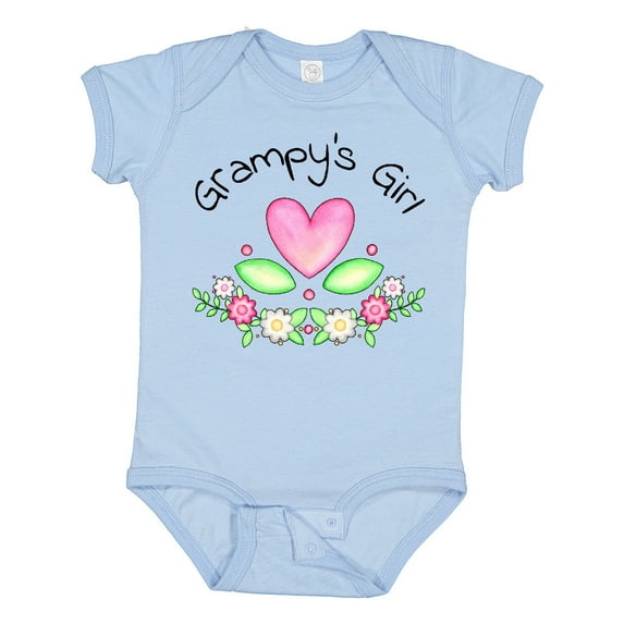 Inktastic Grampy's Girl Heart Flowers Girls Baby Bodysuit