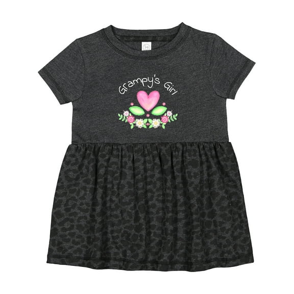 Inktastic Grampy's Girl Heart Flowers Girls Baby Dress