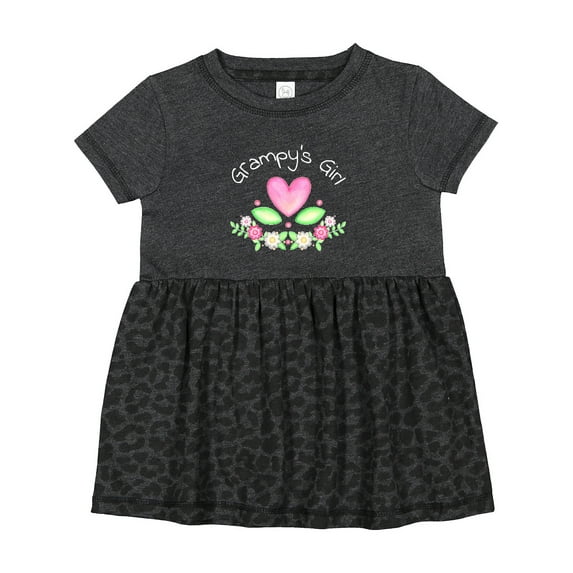 Inktastic Grampy's Girl Heart Flowers Girls Baby Dress