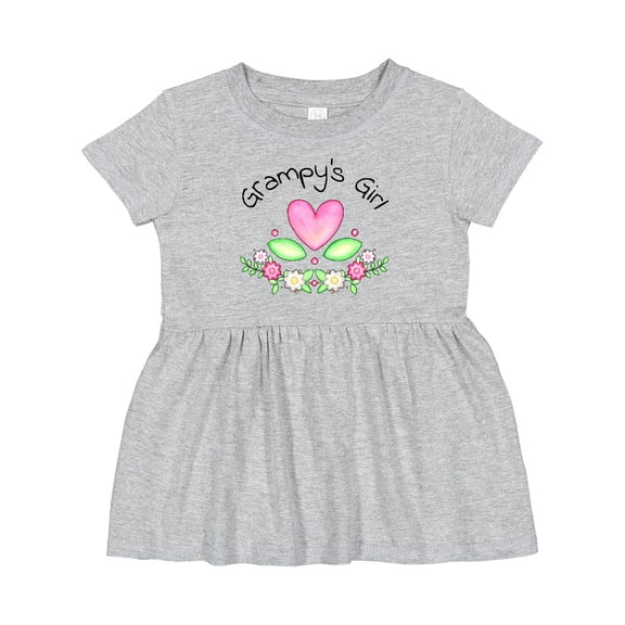 Inktastic Grampy's Girl Heart Flowers Girls Baby Dress