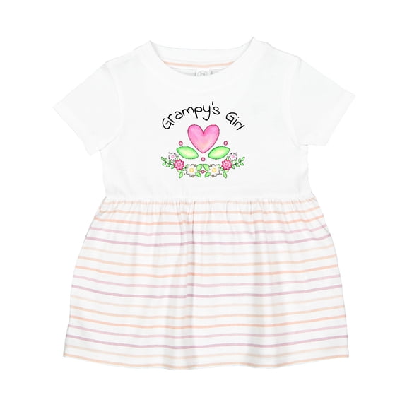 Inktastic Grampy's Girl Heart Flowers Girls Baby Dress