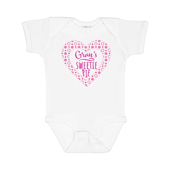 Inktastic Gran's Sweetie Pie with Pink Hearts Boys or Girls Baby Bodysuit