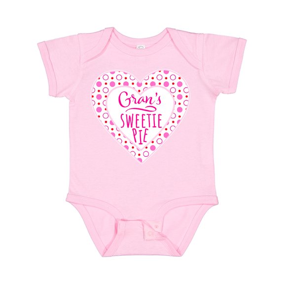 Inktastic Gran's Sweetie Pie with Pink Hearts Boys or Girls Baby Bodysuit
