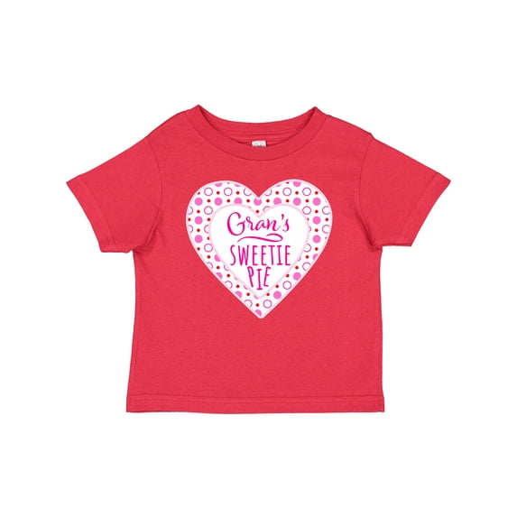 Inktastic Gran's Sweetie Pie with Pink Hearts Boys or Girls Baby T-Shirt