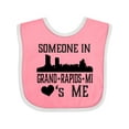 thumbnail image 1 of Inktastic Grand Rapids Michigan Someone Loves Me Boys or Girls Baby Bib, 1 of 4