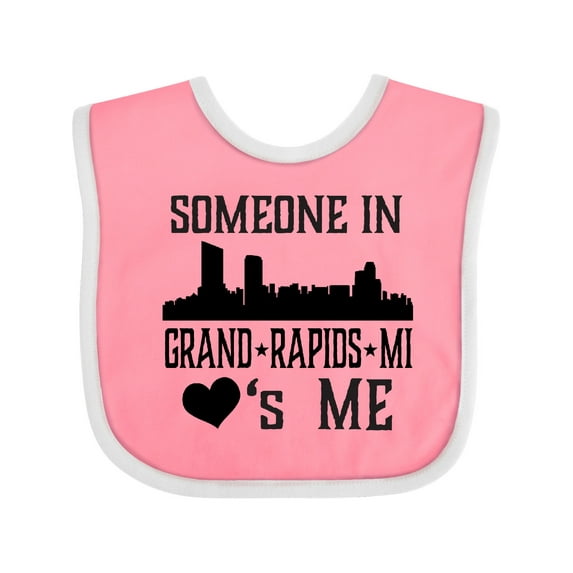Inktastic Grand Rapids Michigan Someone Loves Me Boys or Girls Baby Bib