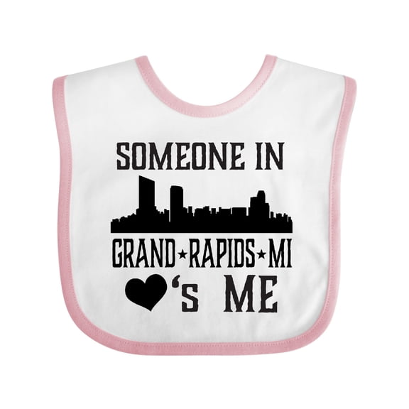 Inktastic Grand Rapids Michigan Someone Loves Me Boys or Girls Baby Bib