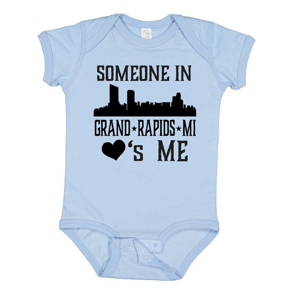 Inktastic Grand Rapids Michigan Someone Loves Me Boys or Girls Baby Bodysuit