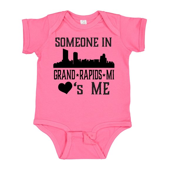 Inktastic Grand Rapids Michigan Someone Loves Me Boys or Girls Baby Bodysuit
