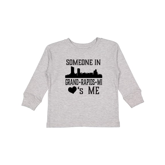 Inktastic Grand Rapids Michigan Someone Loves Me Boys or Girls Long Sleeve Toddler T-Shirt