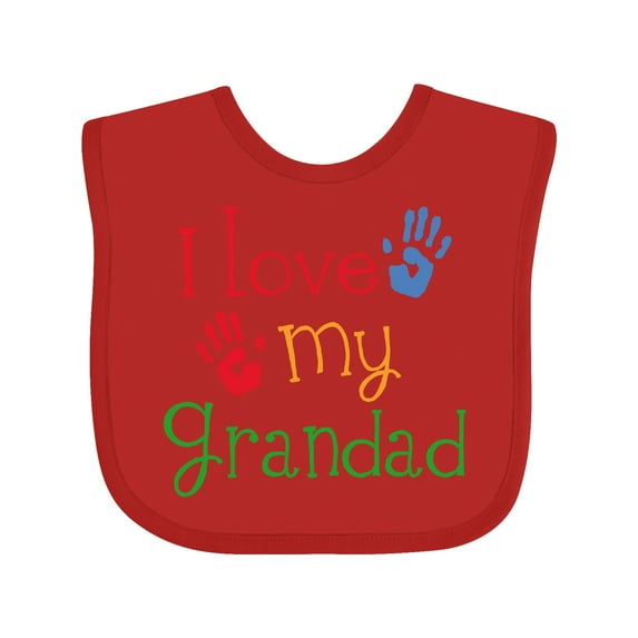 Inktastic Grandad Grandkids Handprints Boys or Girls Baby Bib