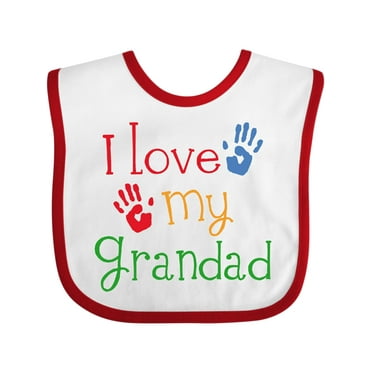 Inktastic Grandad Grandkids Handprints Boys or Girls Baby Bib