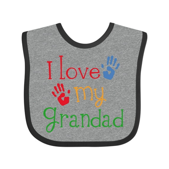 Inktastic Grandad Grandkids Handprints Boys or Girls Baby Bib