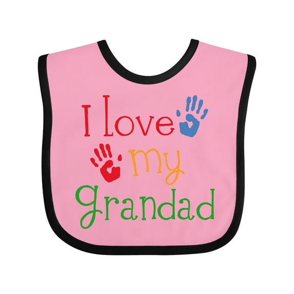 Inktastic Grandad Grandkids Handprints Boys or Girls Baby Bib