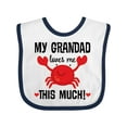 thumbnail image 1 of Inktastic Grandad Loves Me Grandchild Crab Boys or Girls Baby Bib, 1 of 4