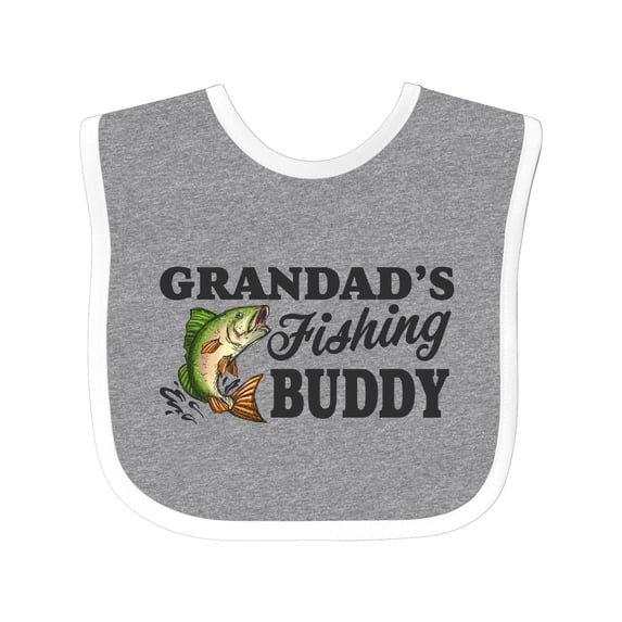 Inktastic Grandad's Fishing Buddy Boys Baby Bib