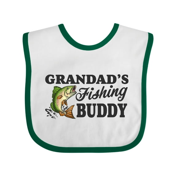 Inktastic Grandad's Fishing Buddy Boys Baby Bib