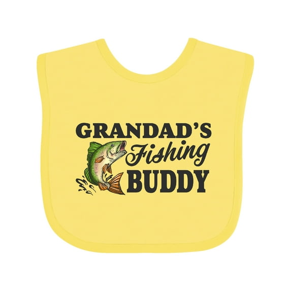 Inktastic Grandad's Fishing Buddy Boys Baby Bib